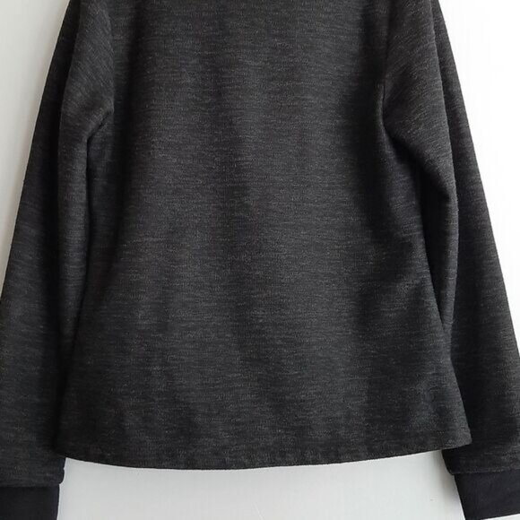 BENCH Moto Biker Full Zip Jacket Woven Fabric Fleece Lined Grey Sz M Flawed - Picture 14 of 16